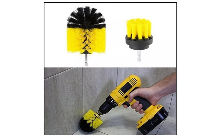 Set 3 perii pentru curatare cu adaptor pentru bormasina autofiletanta