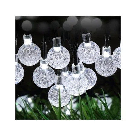 Decoratiune cu Incarcare Solara, 5 Metri, 30 Globulete - Multicolora