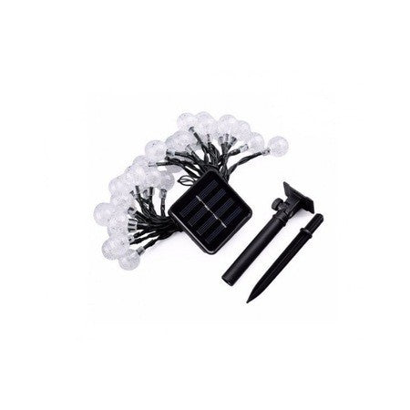 Decoratiune cu Incarcare Solara, 5 Metri, 30 Globulete - Multicolora