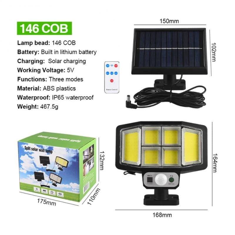 Lampa solara 146 LED led cob