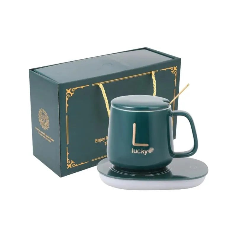 Set cana din ceramica si suport pentru mentinere calda 350 ml