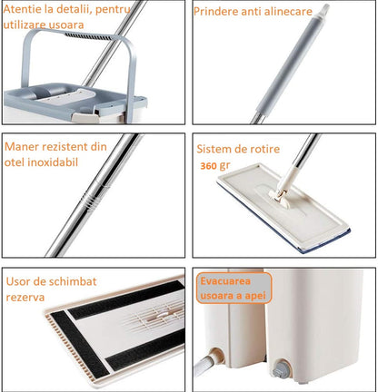 Mop cu galeata si 2 rezerve incluse