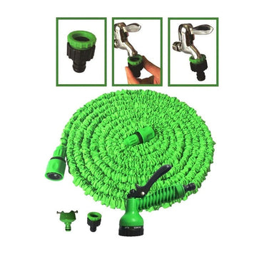 Furtun extensibil pentru gradina, lungime 15 m, aparat de udat inclus + Irigator Ghivece