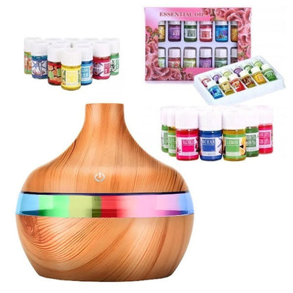 Lichidare de Stoc! 1+1 Difuzor pentru Aromaterapie + Cadou 24 de Uleiuri Esentiale